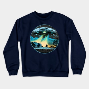 UFO Flying Saucer Alien Abduction Crewneck Sweatshirt